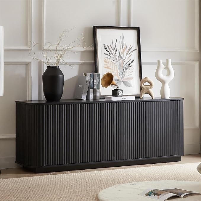 Fluted TV Stand for TVs Up to 75 Inch, Entertainment Center - Image 5