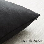 GIGIZAZA Black Velvet Pillow Covers 24x24 Decorative Pillows Pack of 2 | Throw - Image 4