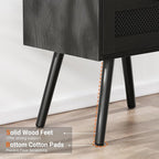 SUPERJARE Nightstand with Charging Station, Bedside Table with Texilene Surface - Image 6