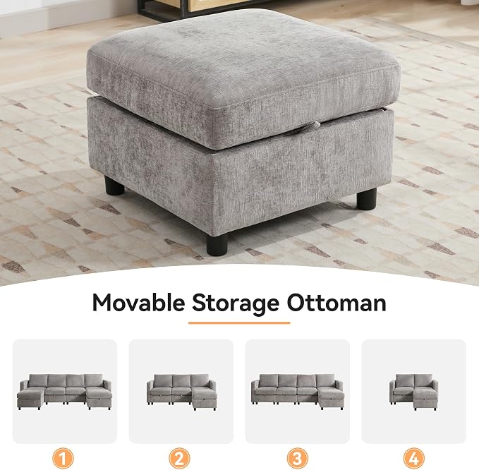 WUTUTUEE 58”Modular Sectional Loveseat Sofa - Image 7