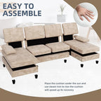 U-Shaped Sectional Couches for Living Room, 4 Seat Sofa - Image 5