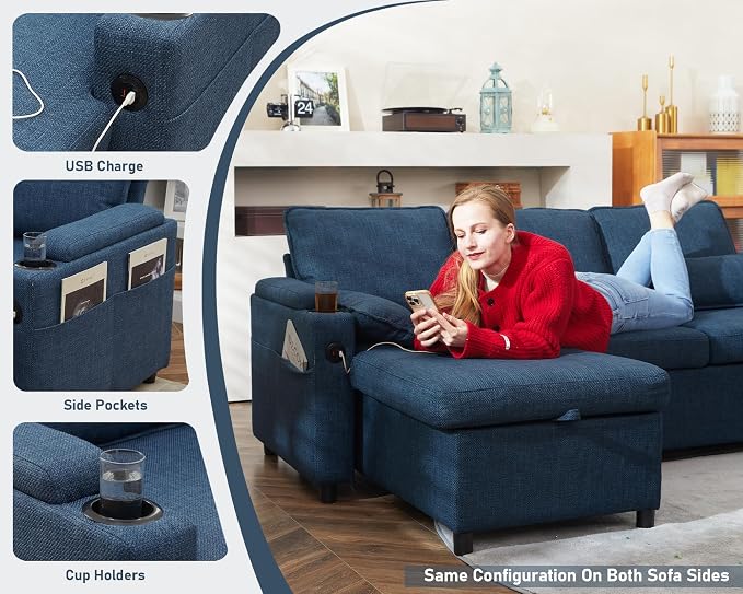 DURASPACE Sofa Bed Sleeper Pull Out 2 in 1 Sectional Sleeper Sofa Couches - Image 4