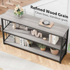 LVB Farmhouse Entryway Table, Metal Wood Console Table - Image 8