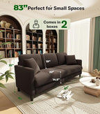 Welzona 83" Couches for Living Room, Teddy Sofa Couch, Comfy Sofas for Living - Image 2