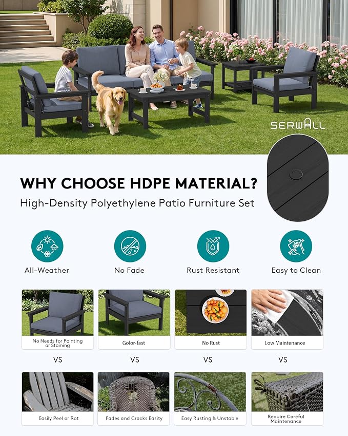 SERWALL HDPE Patio Furniture Set - Image 4