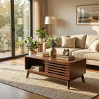 Lift Top Coffee Table with Storage 35 in, Mid Century Modern Living Room Table - Image 2