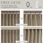 Greige 80 Inches Long Pinch Pleat Light Filtering Linen Window Curtains | Linen - Image 5