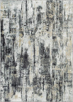 6x9 Area Rugs for Living Room: Washable Abstract Black Grey Gold Carpet | - Image 3