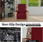 Easy-Going Reversible Couch Cover, Recliner 22 in, Christmas Red/Ivory | - Image 3