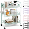 TOOLF 3-Tier Metal Rolling Cart, Mesh Wire Easy Assemble Utility Cart, Storage by TOOLF