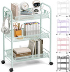 TOOLF 3-Tier Metal Rolling Cart, Mesh Wire Easy Assemble Utility Cart, Storage by TOOLF