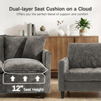 52'' Loveseat Sofa with Ottoman, Cloud Sofa Couch with 27" Deep Seat & 2 Pillows - Image 4