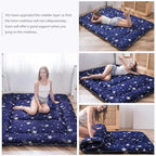MAXYOYO Navy Starry Sky Japanese Futon Mattress, Tatami Floor Mat, Portable - Image 7