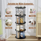 ALLSTAND Rotating Bookshelf, 4 Tier Spinning Bookshelf Tower, 360° Display - Image 7