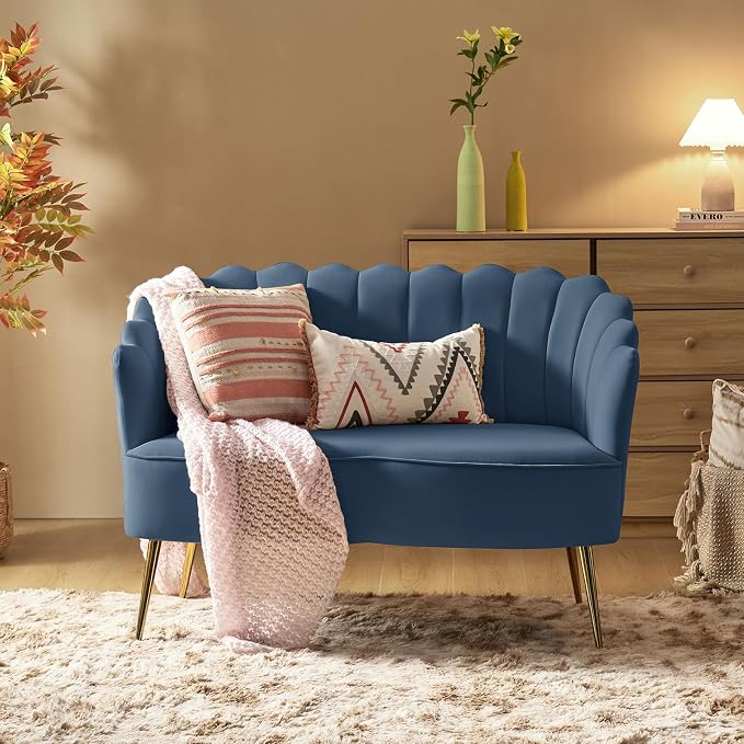 HULALA HOME Modern Velvet Loveseat Sofa - Image 7
