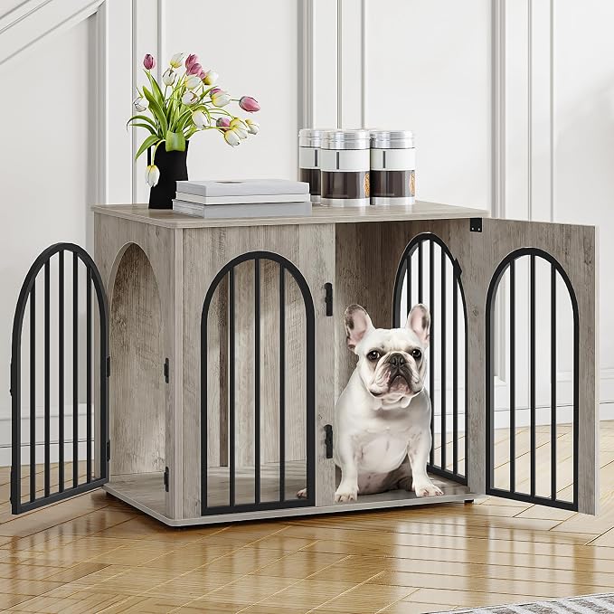 Hzuaneri 26.8'' Wooden Dog Crate Furniture, Indoor Dog Kennel Dogs Cage - Image 9