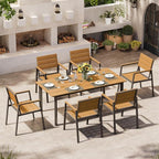 Outdoor Patio Dining Chairs Set of 2, 350LBS Capacity Aluminum Patio Dining - Image 6
