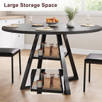 Jocoevol Round Dining Table for 4, Kitchen Dining Room Circle Dinner Pedestal - Image 6