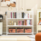 HCHQHS Bookshelf, 4-Tier Industrial Bookcase, Freestanding Tall Bookshelves - Image 2