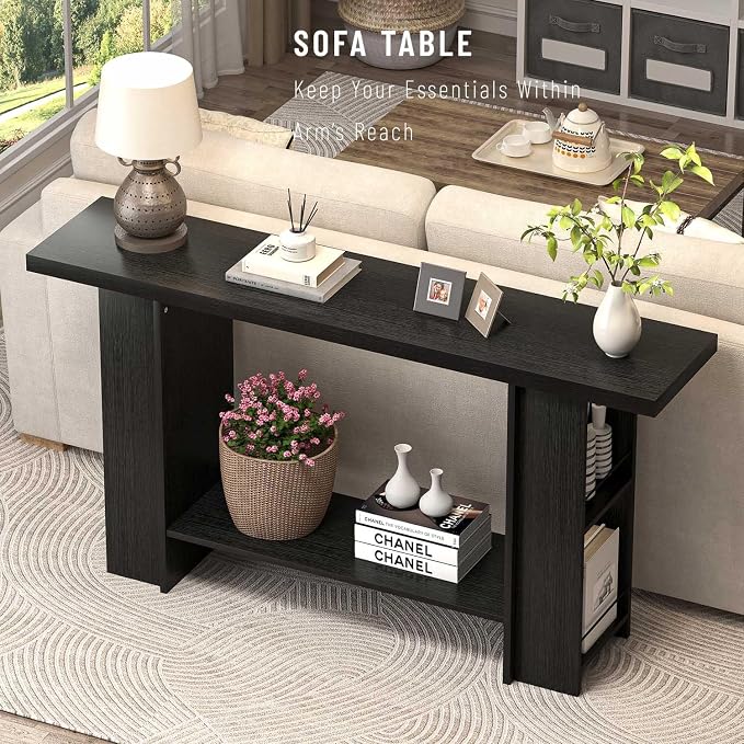 FOLUBAN Black Entryway Table - Image 3