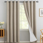 Yakamok Natural Linen Textured Curtains 90 Inches Long by Yakamok
