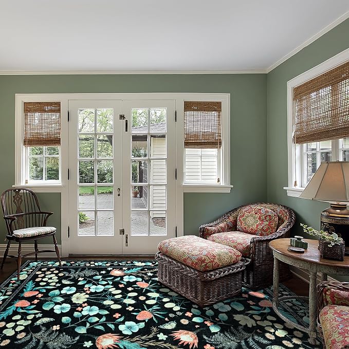Area Rugs for Living Room, Non-Slip 4x6 Vintage Rug for Bedroom, Washable - Image 3