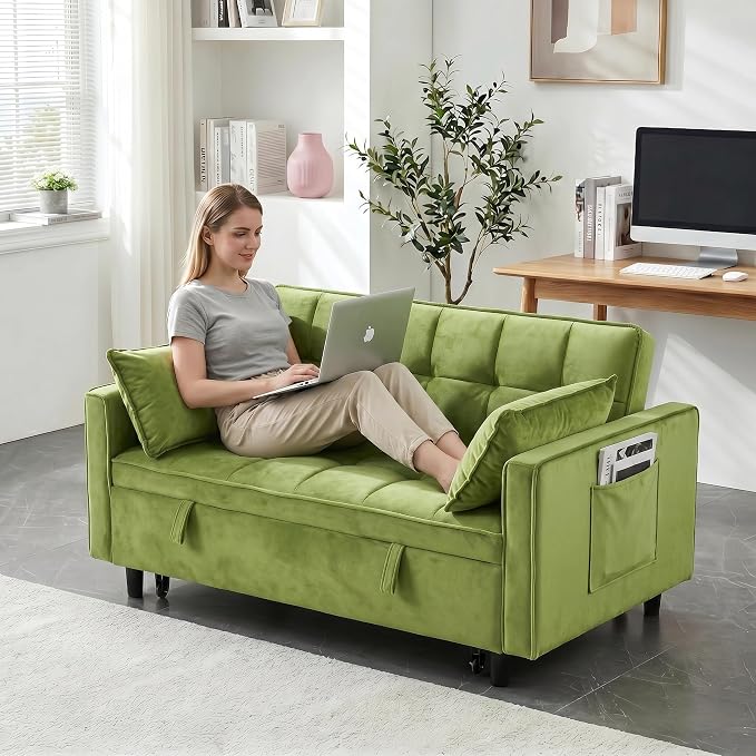 3 in 1 Convertible Sofa Bed, Loveseat Sleeper Sofa - Image 8