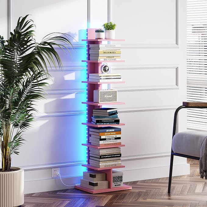 TUTOTAK Narrow Bookshelf, 8-Tier Bookcase - Image 7