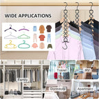 Space Saving Hangers for Clothes 6 Pack, Sturdy Metal Hangers Heavy Duty Magic - Image 3