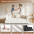 97.6" Oversized Pull Out Sofa Bed, Chesterfield Velvet Sleeper Sofa Couch - Image 5