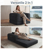 SYFERLORY Versatile 2 in1 Armchair Accent Chair Couch Convertible Boneless - Image 4