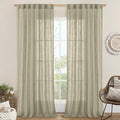 Living Room Linen Curtains 95 Inch by LAMIT