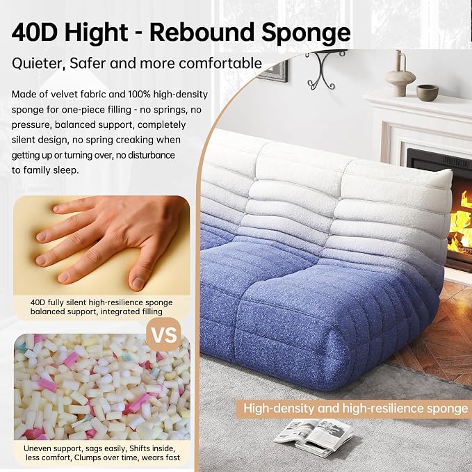 WHGBJA Bean Bag Chairs for Adults, Memory Foam Couch Loveseat Sofa Chair - Image 4