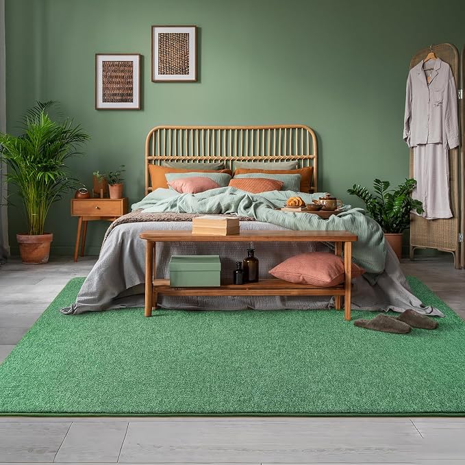 2x8 Runner Rug for Hallway, Long Runner Rugs Non Slip, Matte Green | Soft - Image 7