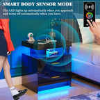 WOOVIVS Night Stand Set 2 with USB/Type-C/Wireless Charging Station, Blakc - Image 4