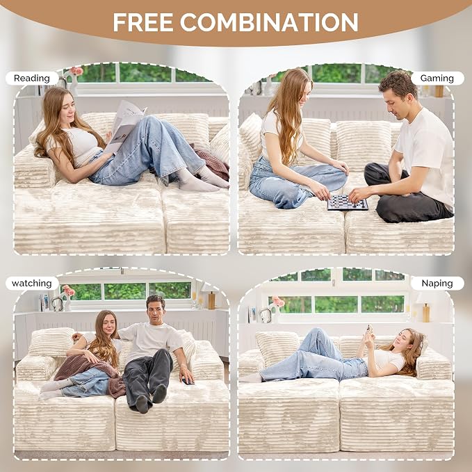 Luxanimarion 131'' U Shaped Sectional Couches - Image 7