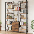 AFLUI Triple Bookshelf with 3 Fabric Drawers, 6-Tier Book Shelf and 10 Display by Unknown