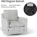 INZOY Swivel Accent Chair Set of 2, Upholstered Square Chair, Swivel Barrel - Image 5