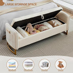 66" End of Bed Storage Bench King Size, Velvet Storage Benches - Image 3