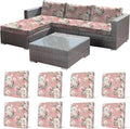 CALBODE 8 Pcs Stretch Outdoor Seat Cushion Covers, Breathable, Indoor/Outdoor by CALBODE