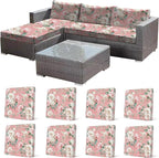 CALBODE 8 Pcs Stretch Outdoor Seat Cushion Covers, Breathable, Indoor/Outdoor by CALBODE