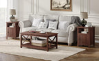ChooChoo Farmhouse Nightstands Set of 2, Rustic Vintage End Side Table - Image 5