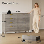 BORNOON Fluted 8 Drawer Tall Dresser, 47.2" Wide Modern Boho Chest of Drawers - Image 2