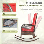 Greesum 3 Piece Outdoor Wicker Rocking Chairs Patio Furniture Set - Image 6