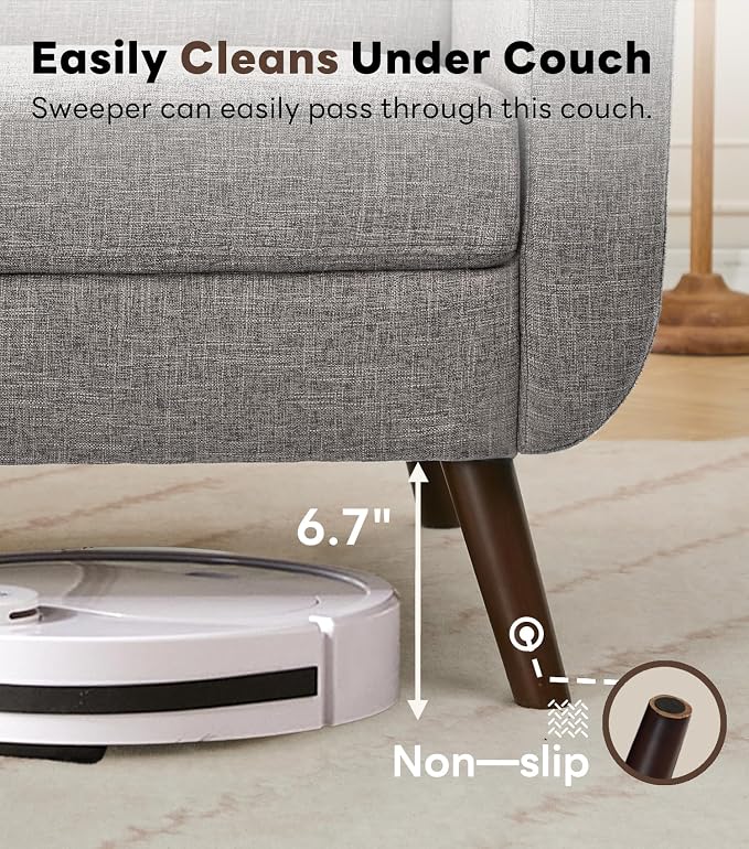 Tbfit 65" W Loveseat Sofa with Ottoman Coffee Table, Mid Century Modern Love - Image 4