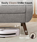 Tbfit 65" W Loveseat Sofa with Ottoman Coffee Table, Mid Century Modern Love - Image 4