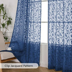 Furman Sheer Curtains 72 inches Long 2 Panels Set, Light Filtering Top Rod - Image 3