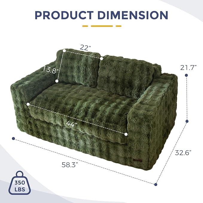 MAXYOYO Loveseat Sofa for Living Room, Small Sofa Couch Tufted Boneless Couch - Image 2