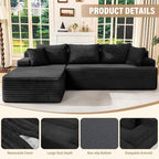 Hobestluk Modular Sectional Sofa Couches L-Shape Couch 3 Seat Modular Sofa - Image 4