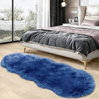 SERISSA 2x6 Fluffy Dark Blue Faux Fur Area Rug - Image 2
